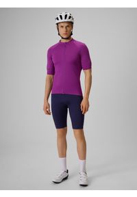 4f - 4F Spodenki kolarskie z żelową wkładką męskie - granatowe XXL. Kolor: niebieski. Materiał: skóra, materiał, włókno. Długość: krótkie. Sport: kolarstwo #1