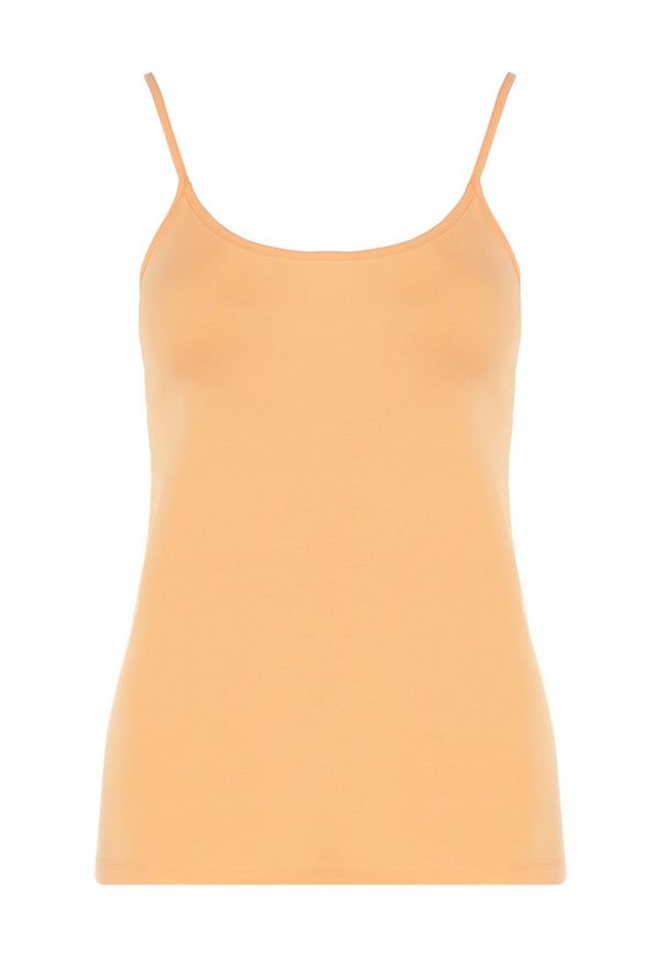 Born2be - Pomarańczowy Top Daphnahria. Kolor: pomarańczowy. Materiał: bawełna, materiał. Długość rękawa: na ramiączkach. Styl: klasyczny