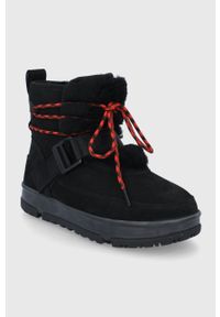 Ugg - UGG Śniegowce zamszowe kolor czarny. Nosek buta: okrągły. Zapięcie: sznurówki. Kolor: czarny. Materiał: zamsz #3