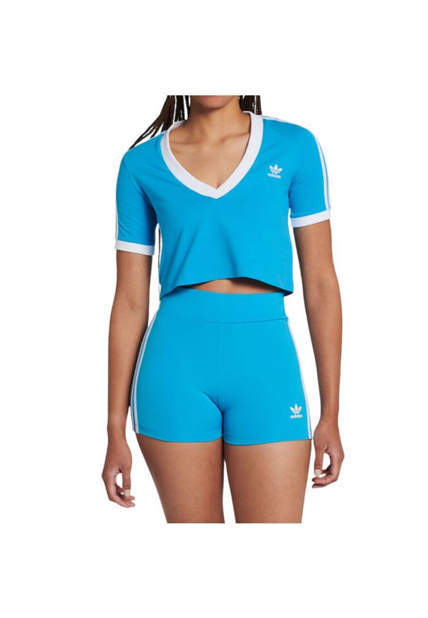 Koszulka sportowa damska Adidas Aeroknit Seamless. Kolor: niebieski. Materiał: bawełna, elastan