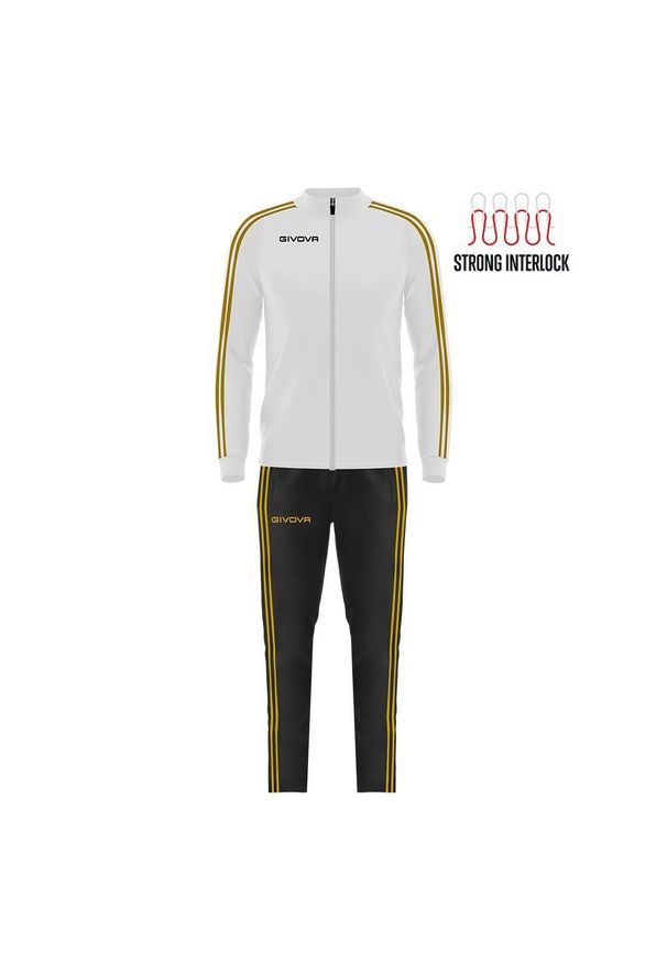 Givova Tuta Revolution Summer Donna 2XS – dres dla dziewczynki. Okazja: na uczelnię. Kolor: biały, żółty, wielokolorowy. Materiał: dresówka. Sezon: lato. Styl: sportowy