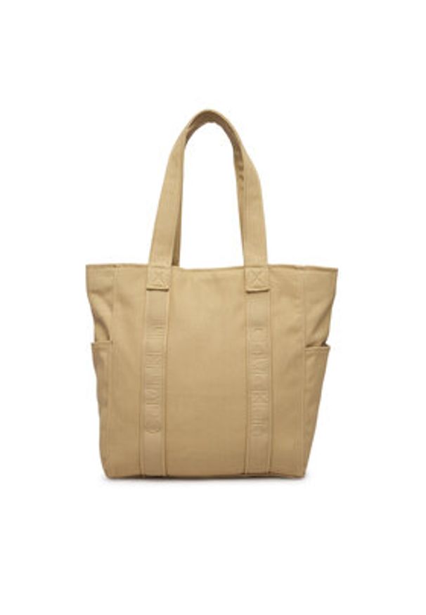 Calvin Klein Torebka Webbing Strap Canvas Tote LV04F3463G Beżowy. Kolor: beżowy
