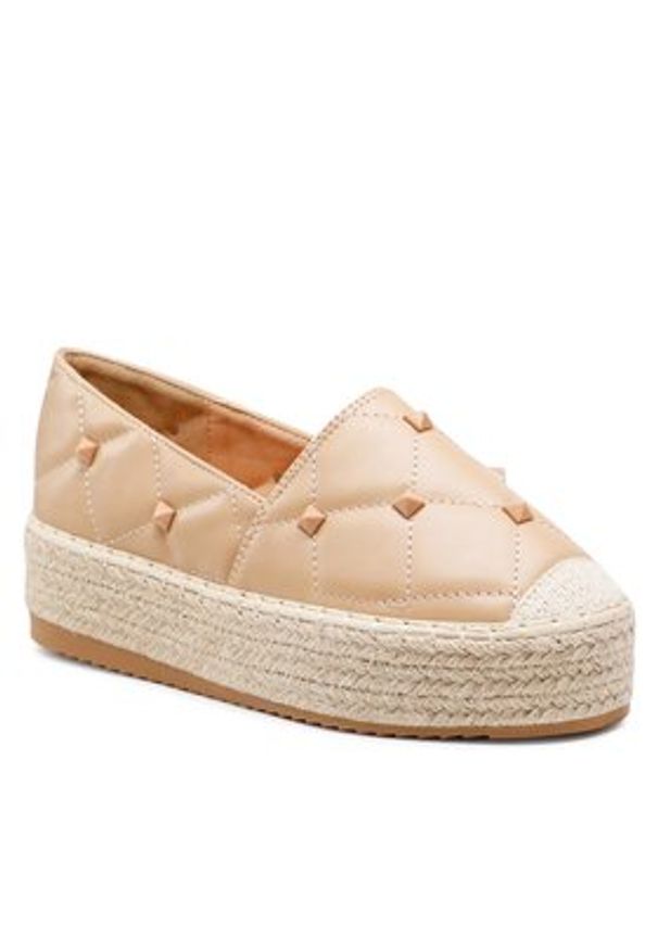 DeeZee Espadryle WS020610-01 Beżowy. Kolor: beżowy. Materiał: skóra