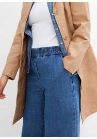 bonprix - Dżinsy Mom, high waist, wygodny pasek. Stan: podwyższony. Kolor: niebieski #3