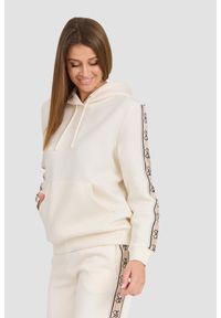 Guess - GUESS Beżowa damska bluza Carla Hooded, Rozmiar XS. Kolor: beżowy. Materiał: poliester, bawełna, materiał #6