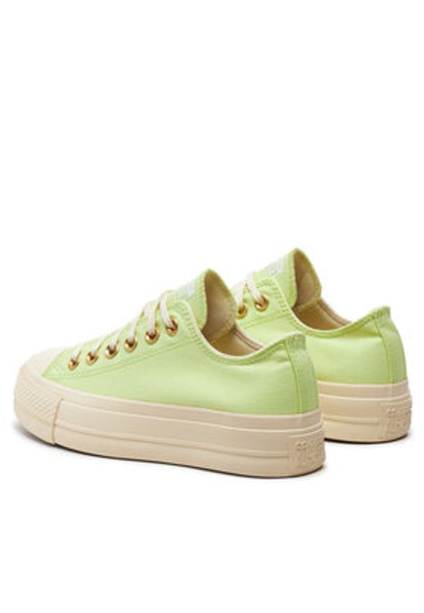 Converse Trampki Chuck Taylor All Star Lift Platform Ox A09913C Zielony. Kolor: zielony. Materiał: materiał. Obcas: na platformie