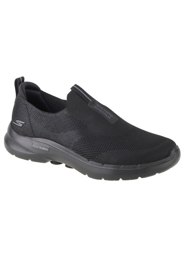 skechers - Buty sportowe Sneakersy męskie, Skechers Go Walk 6. Kolor: czarny. Sport: turystyka piesza