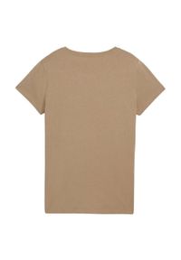 Puma - T-shirt Damski Skrypt Essentials. Kolor: beżowy