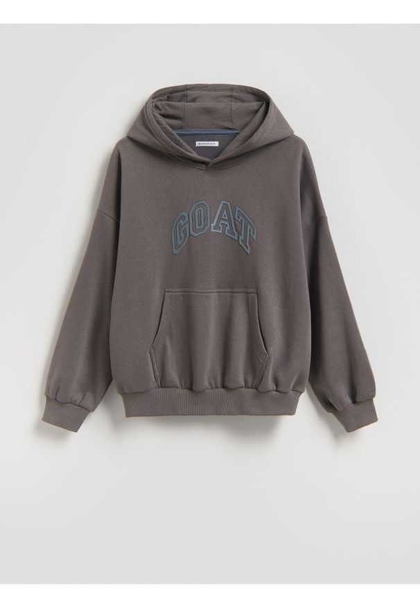 Reserved - Bluza z kapturem - ciemnoszary. Typ kołnierza: kaptur. Kolor: szary. Materiał: dzianina, bawełna