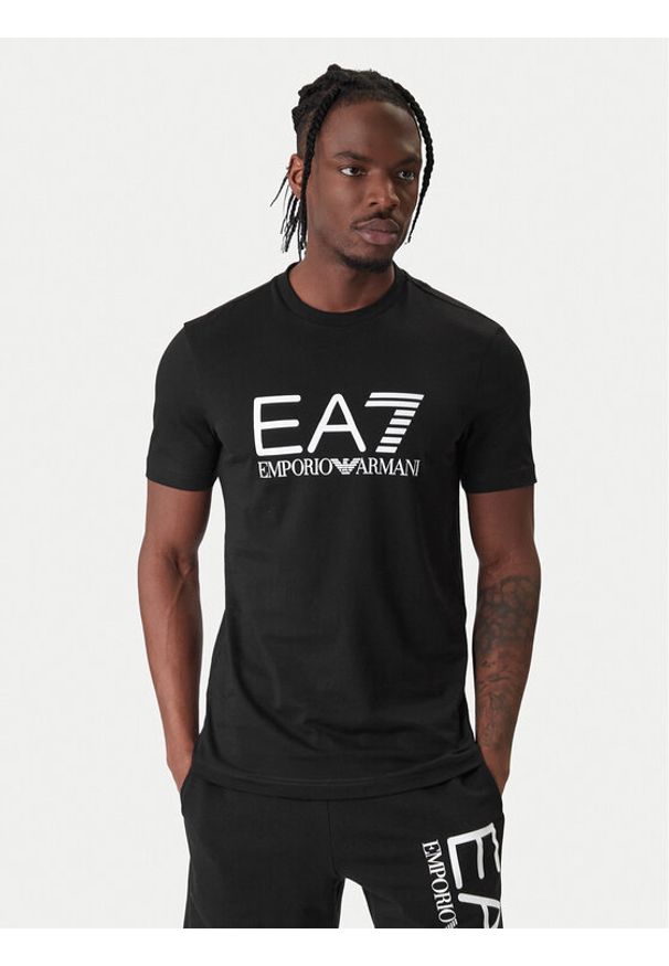 EA7 Emporio Armani T-Shirt 7M001412 AF22264 UC001 Czarny Regular Fit. Kolor: czarny. Materiał: bawełna