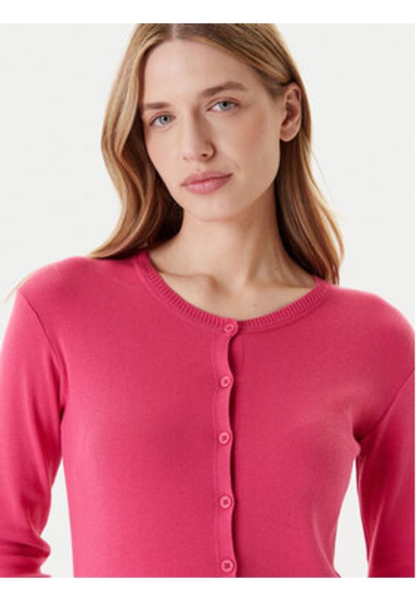 United Colors of Benetton - United Colors Of Benetton Kardigan 1091D5558 Różowy Regular Fit. Kolor: różowy. Materiał: bawełna