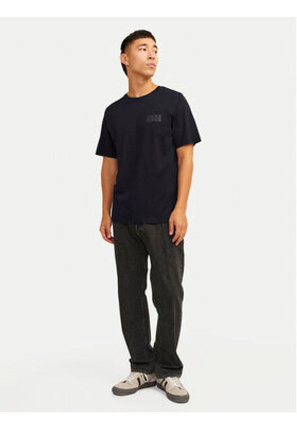 Jack & Jones T-Shirt Corp Logo 12151955 Czarny Standard Fit. Kolor: czarny. Materiał: bawełna