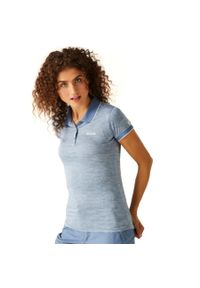 Regatta - Koszulka turystyczna polo damska Remex II. Typ kołnierza: polo. Kolor: niebieski. Materiał: materiał #1