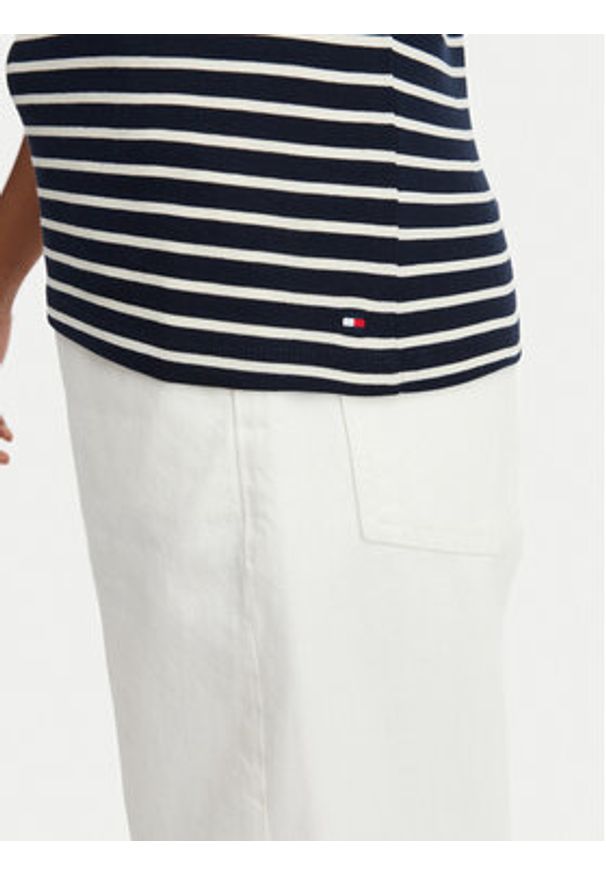TOMMY HILFIGER - Tommy Hilfiger T-Shirt Gold Btn Cap WW0WW50942 Kolorowy Slim Fit. Materiał: bawełna. Wzór: kolorowy