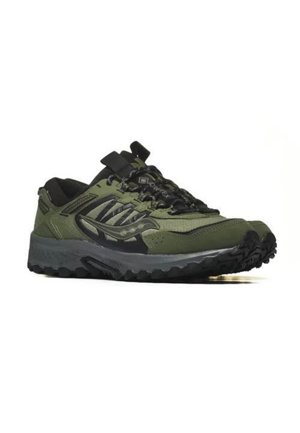 Buty do chodzenia męskie Saucony Grid Peak. Kolor: zielony. Materiał: materiał, syntetyk. Szerokość cholewki: normalna. Sport: turystyka piesza