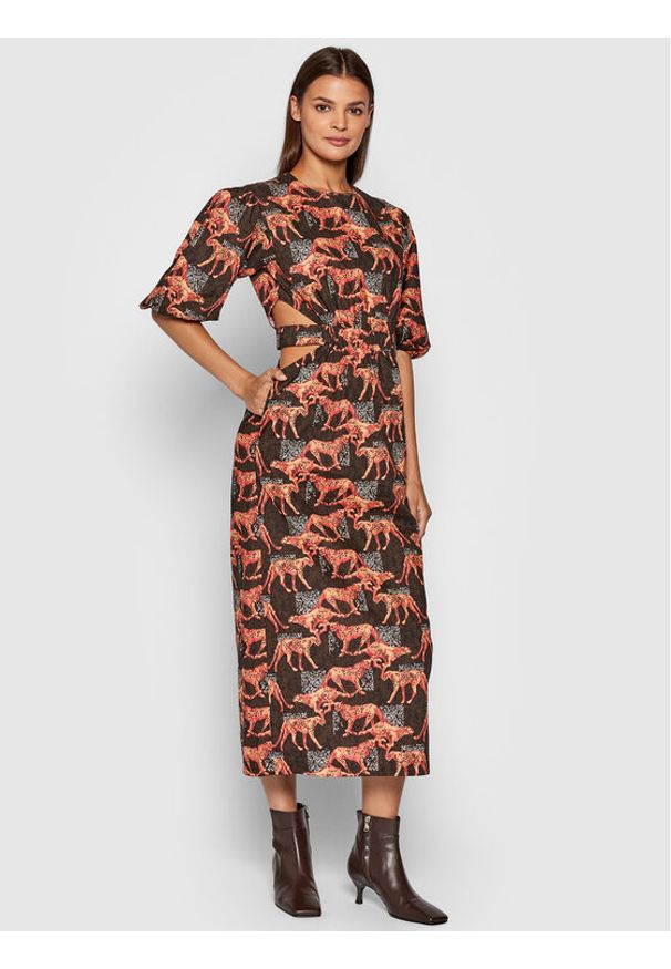 Remain Sukienka letnia Ferna RM685 Kolorowy Regular Fit. Materiał: bawełna. Wzór: kolorowy. Sezon: lato