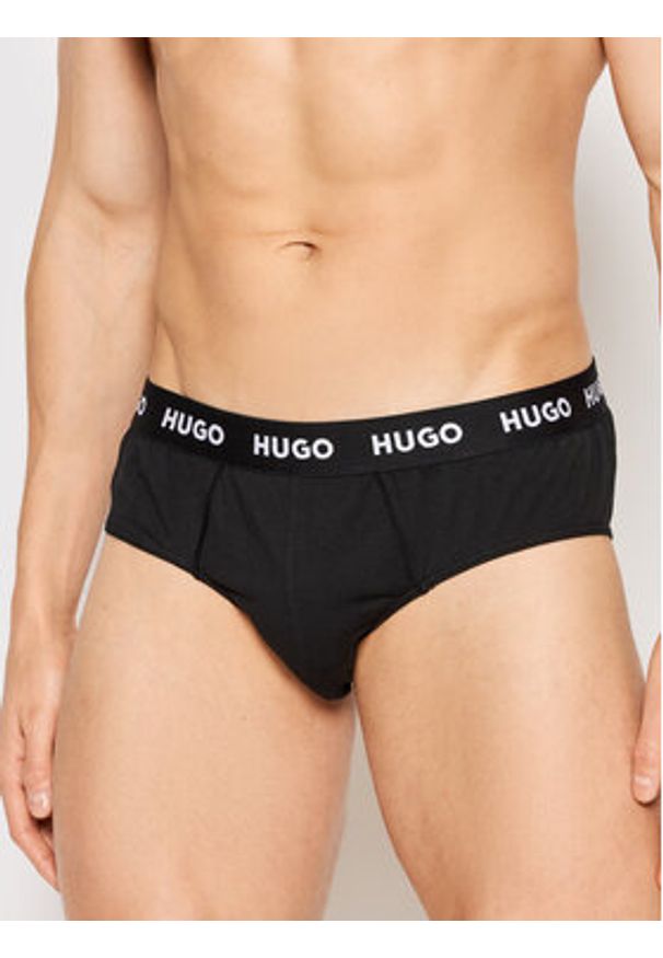 Hugo - HUGO Komplet slipów 50469763 Czarny. Kolor: czarny. Materiał: bawełna