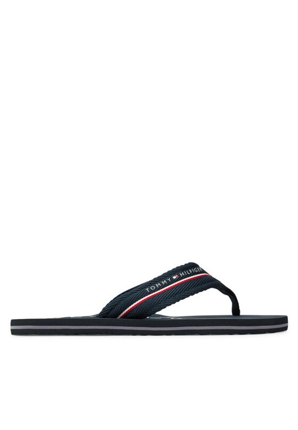 TOMMY HILFIGER - Tommy Hilfiger Japonki Web Beach Sandal FM0FM05340 Granatowy. Kolor: niebieski. Materiał: materiał