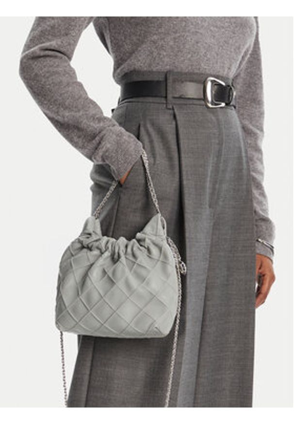 Tory Burch Torebka Mini Fleming 162451 Szary. Kolor: szary. Materiał: skórzane