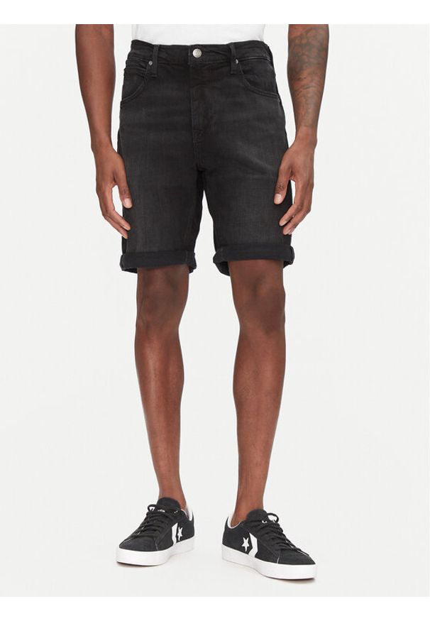 Lee Szorty jeansowe 5 Pocket 112363930 Czarny Regular Fit. Kolor: czarny. Materiał: bawełna