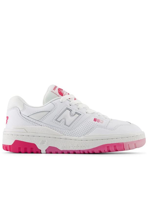 Buty New Balance GSB550KP - białe. Okazja: na co dzień. Kolor: biały. Materiał: guma, syntetyk, zamsz, materiał. Szerokość cholewki: normalna. Sport: koszykówka