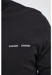 Samsoe & Samsoe - Samsoe Samsoe Longsleeve bawełniany kolor czarny gładki. Okazja: na co dzień. Typ kołnierza: golf. Kolor: czarny. Materiał: bawełna. Długość rękawa: długi rękaw. Wzór: gładki. Styl: casual #3