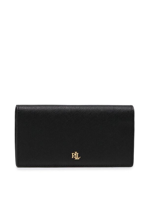 Lauren Ralph Lauren - LAUREN RALPH LAUREN Portfel Slim Wallet Wlt Med 432802917009 Czarny. Kolor: czarny. Materiał: skóra