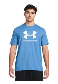 Koszulka fitness męska Under Armour t-shirt Logo Short. Kolor: niebieski. Długość rękawa: krótki rękaw. Długość: krótkie. Sport: fitness