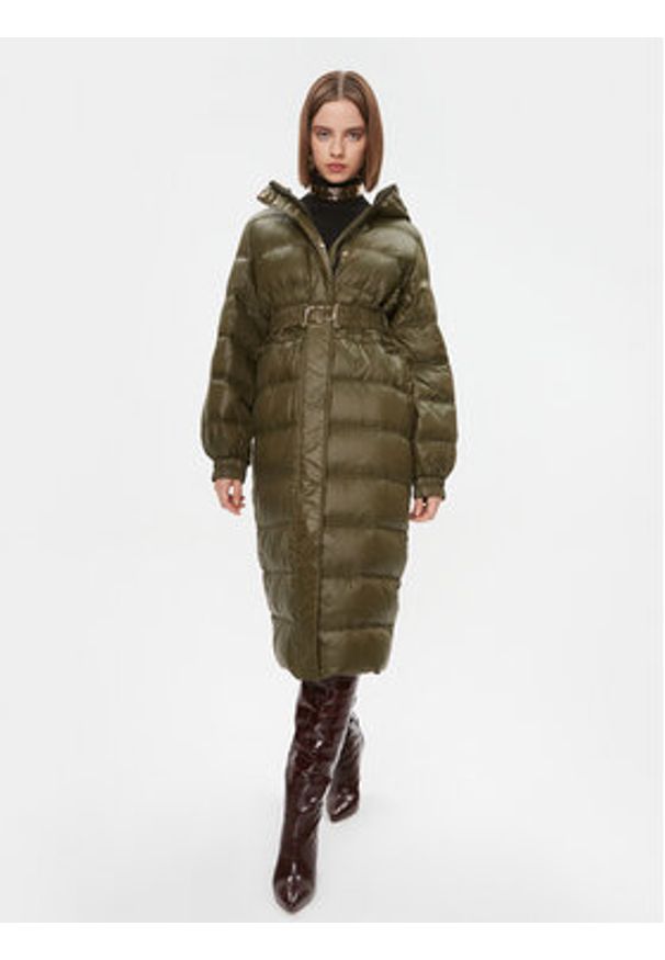 TwinSet - TWINSET Płaszcz zimowy 232TT2351 Zielony Regular Fit. Kolor: zielony. Materiał: syntetyk. Sezon: zima