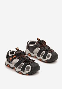 Born2be - Czarno-Szare Sandały Sportowe ze Skórzaną Wkładką Mavarisse. Okazja: na co dzień. Zapięcie: rzepy. Kolor: czarny. Materiał: skóra. Sezon: lato. Styl: sportowy #3
