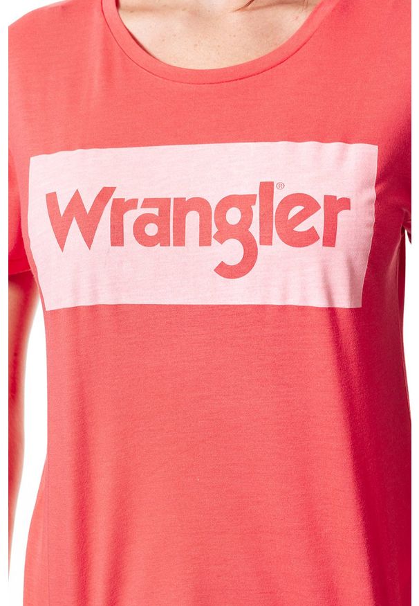 Wrangler - WRANGLER T SHIRT DAMSKI DRAPE TEE DUBARRY W7016DIVZ 112130885. Wzór: nadruk. Styl: vintage