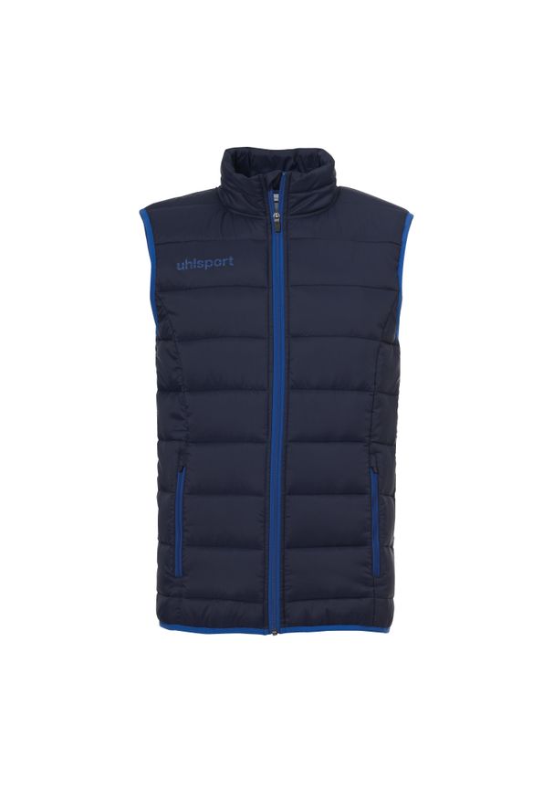 UHLSPORT - Kurtka puchowa bez rękawów Uhlsport Essential Ultra Lite Down. Kolor: niebieski. Materiał: puch. Długość rękawa: bez rękawów. Styl: wakacyjny