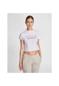 Damska koszulka crop top Hummel Legacy June. Kolor: biały