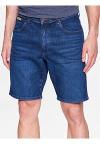 Wrangler Szorty jeansowe W11CJXY81 112337506 Niebieski Regular Fit. Kolor: niebieski. Materiał: jeans, bawełna