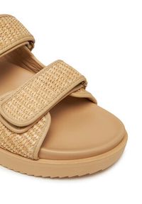 TOMMY HILFIGER - Tommy Hilfiger Klapki Double Strap Raffia FW0FW08940 Beżowy. Kolor: beżowy. Materiał: syntetyk #5