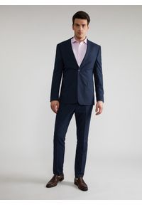 Pako Lorente - Granatowe spodnie garniturowe P21WF-6G-073-G-S. Kolor: niebieski. Materiał: poliester, wiskoza, elastan #10