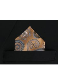 Poszetka Męska, Elegancka - Alties - Stare Złoto, Duże Paisley. Kolor: złoty, żółty, wielokolorowy. Materiał: poliester. Wzór: paisley #3
