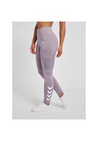 Damskie legginsy mid-rise Hummel MT Chipo. Kolor: fioletowy, niebieski, wielokolorowy. Sport: fitness
