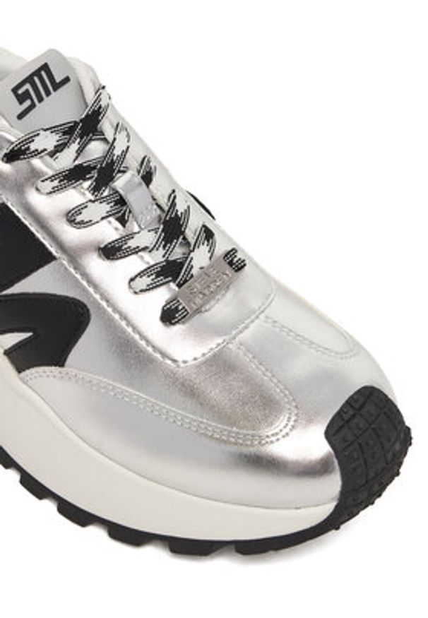 Steve Madden Sneakersy Supercampo SM11004808 Srebrny. Kolor: srebrny. Materiał: zamsz, skóra