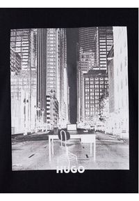 Hugo - HUGO T-Shirt Deyss 50553755 Czarny Regular Fit. Kolor: czarny. Materiał: bawełna #5