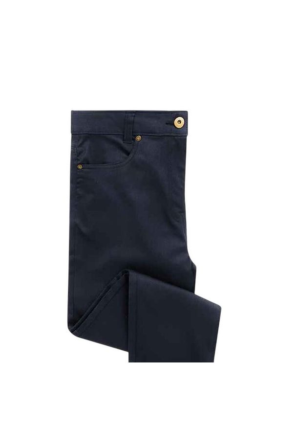 PREMIER - Chinosy Damskie O Wyglądzie Denimu. Kolor: niebieski. Materiał: denim. Sezon: lato. Sport: turystyka piesza