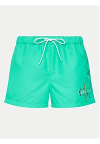 Calvin Klein Swimwear Szorty kąpielowe KM0KM01007 Zielony Regular Fit. Kolor: zielony. Materiał: syntetyk #5