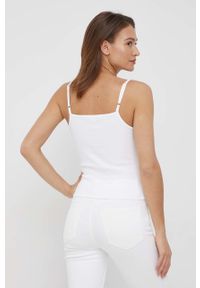 Calvin Klein Jeans top J20J218689.PPYY damski kolor biały. Kolor: biały. Materiał: lycra, materiał. Długość rękawa: na ramiączkach #4
