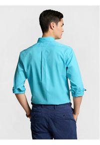 Polo Ralph Lauren Koszula 710937994005 Błękitny Slim Fit. Typ kołnierza: polo. Kolor: niebieski. Materiał: bawełna #4