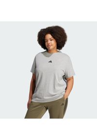 Adidas - Koszulka Essentials 3-Stripes Cotton (Plus Size). Kolekcja: plus size. Kolor: wielokolorowy, czarny, szary. Materiał: bawełna