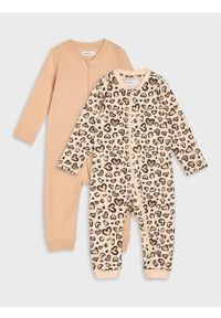 Sinsay - Bawełniany pajacyk 2 pack - kremowy. Kolor: kremowy. Materiał: bawełna #1