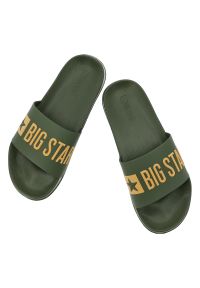 Big-Star - Zielone Klapki Big Star Basenowe Obuwie Męskie. Okazja: do domu, na plażę, na co dzień. Kolor: zielony. Sezon: lato. Styl: casual #6