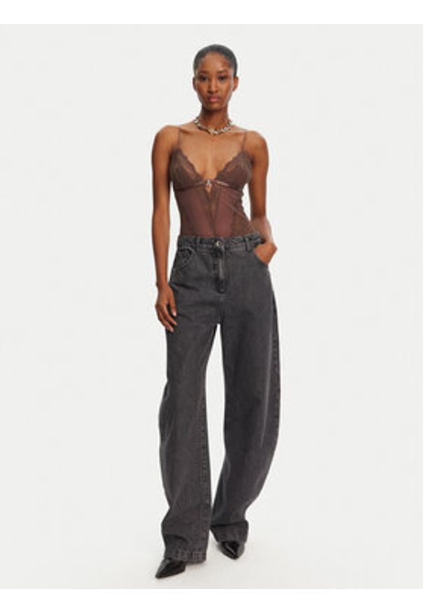 Patrizia Pepe Body 2I0143/A602-B825 Brązowy. Kolor: brązowy. Materiał: syntetyk