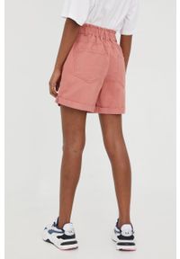 JDY szorty jeansowe damskie kolor różowy gładkie high waist. Stan: podwyższony. Kolor: różowy. Materiał: jeans. Wzór: gładki #4