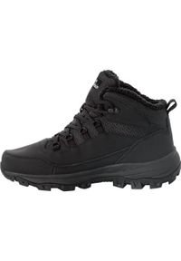 Buty trekkingowe męskie Jack Wolfskin Everquest Texapore Mid. Wysokość cholewki: za kostkę. Zapięcie: sznurówki. Kolor: czarny, wielokolorowy. Materiał: skóra, materiał. Szerokość cholewki: normalna. Sport: turystyka piesza